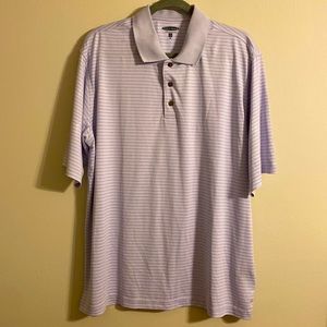 Pebble Beach Men’s Lilac Stripped Performance Golf Polo